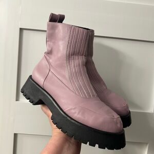 ASOS chunky platform boots Lavender Size 9